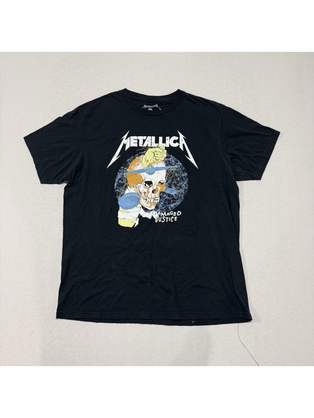 Metallica Damaged Justice Tour 88 Retro Graphic T-Shirt Size L Men’s